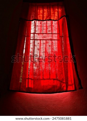 Similar – Pink Curtains Fenster