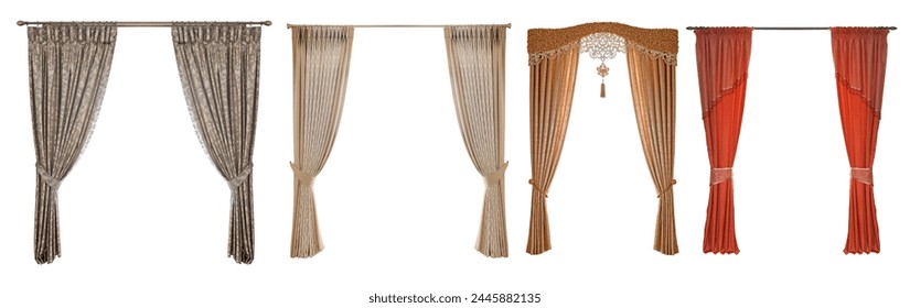 curtains on a white  background