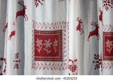 Curtains with patterns in austrian style