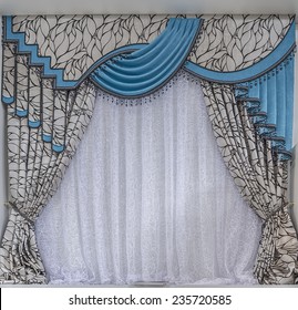 Curtains With Turquoise Pelmet