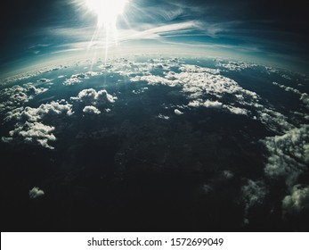 curvature of the earth.  real photo from the stratosphere. space science