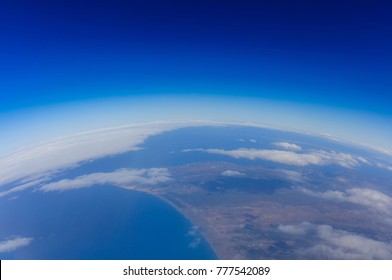 Curvature Of Planet Earth. Aerial Shot.