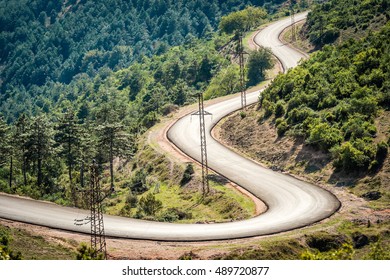 Curve Of The Mountain Road (Radar Street) In Turkey