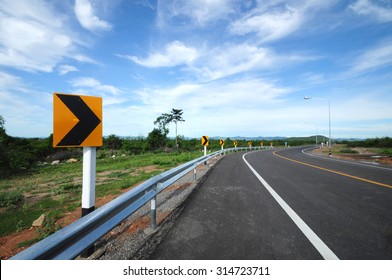 Curve On The Road In Thailand.