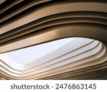 Curve pattern Modern building wall 
facade Architecture details shade daylight