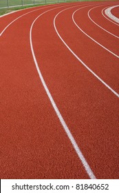 Curve Of A Red Running Track