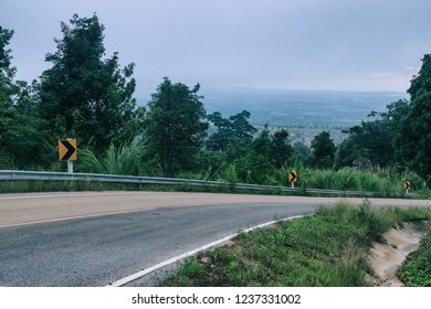 Curve of road on the mountain