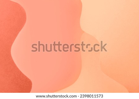 Curved background image, can be used as background for presentation of the product in trendy Peach Fuzz color of the year 2024. Podium platform in pastel colors