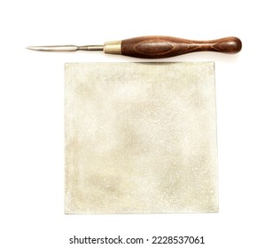 Curved burnisher tool used in engraving, isolated on white background
 - Shutterstock ID 2228537061