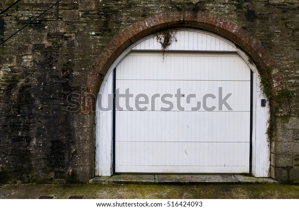 Curved Garage Door Fowey Cornwall Uk Stock Photo Edit Now