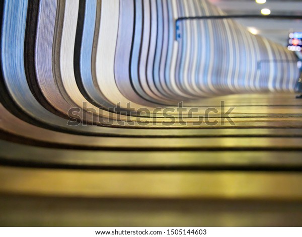 Curved Lines Bent Wood Bench Detail Stock Photo Edit Now 1505144603