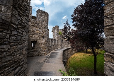 Curved Path Along the Walls of Gravensteen Castle - Ghent, Belgium - Powered by Shutterstock