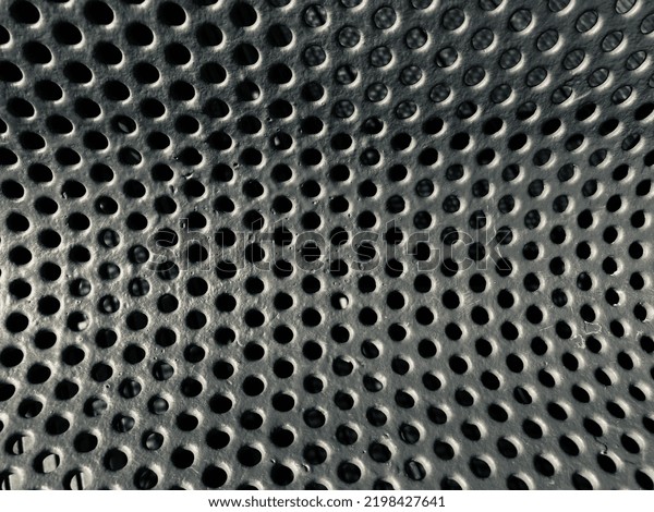 Curved Perforated Metal Sheet Close Black Stock Photo 2198427641 ...