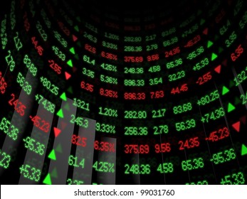 Curved Stock Market Ticker