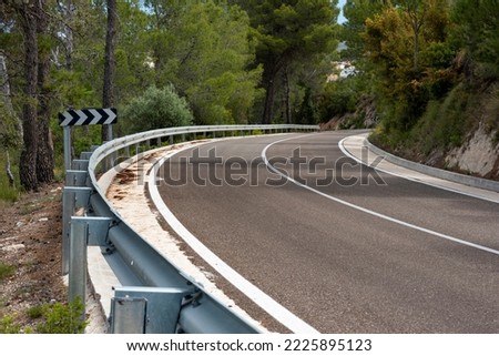 Curvey road in the mountains, Alicante, Spain