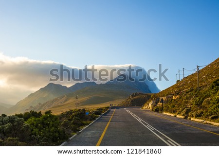 Curving highway near Cape Town, South Africa