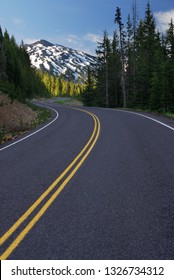 Curving Road Leading To Mount Bachelor Oregon