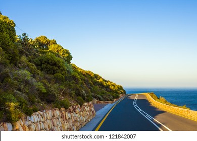 Curving Road Near The Sea, Cape Town, South Africa