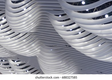 curving white ceiling