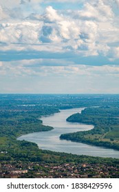 Curvy Danube River In Hungary