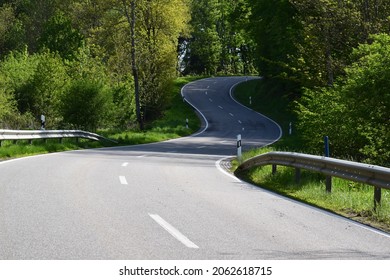 Curvy Forest Road In The Eifel