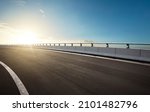 Curvy highway overpass with beautiful sunlight during sunset