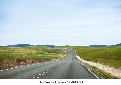 Curvy Road In Green Hills