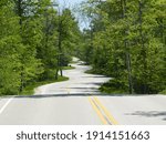 curvy road at tip of Door County WI