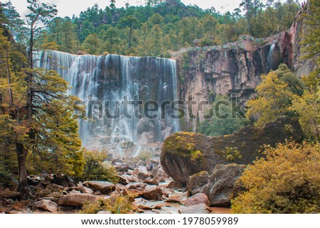 Cusarare Waterfalls, located near creel in Chihuahua  Mexico Cascada Cusarare