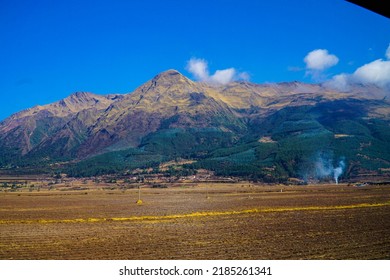 Cusco, Peru; 25 07 2022: Amazing View Of The Train In The Station Of Poroy, Where People Travel To Get To The Ancient City Of Machu Pichu