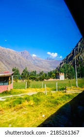 Cusco, Peru; 25 07 2022: Amazing View Of The Train In The Station Of Poroy, Where People Travel To Get To The Ancient City Of Machu Pichu