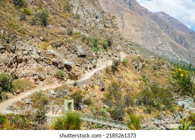 Cusco, Peru; 25 07 2022: Amazing View Of The Train In The Station Of Poroy, Where People Travel To Get To The Ancient City Of Machu Pichu