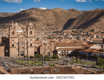 Cusco, Peru, May 6th 2009: View of Cusco's old town and the Church of the Society of Jesus