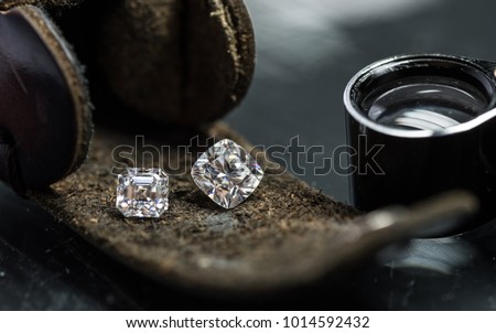 Cushion and assher cuts diamonds