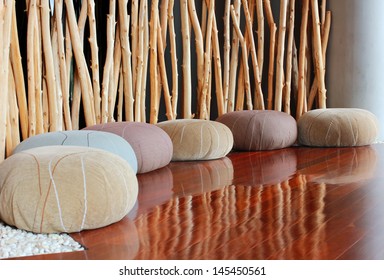 Cushion Seat In Quiet Interior Room For Meditation