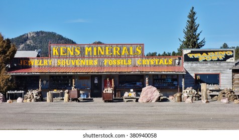 CUSTER, SD -7 NOV 2015- The Gold Rush Town Of Custer In The Black Hills Of South Dakota In Sioux Territory Is Next To The Crazy Horse Memorial Currently In Construction. 