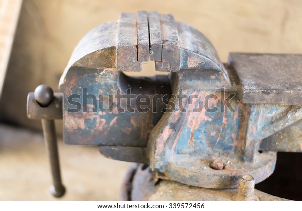 Custom Bench Vise Install On Old Stock Photo Edit Now 339572456