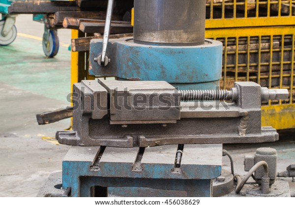 Custom Bench Vise Install On Table Stock Photo Edit Now 456038629