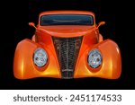 Custom build bright orange hot rod based on 1930s ford