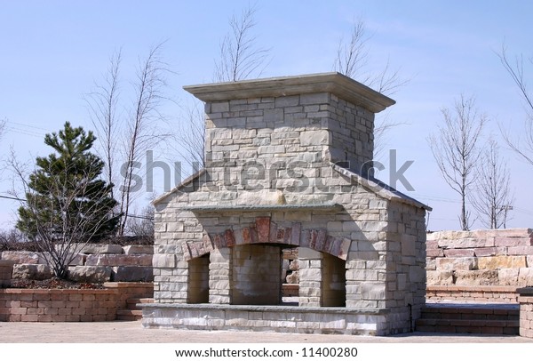 Custom Built Outdoor Fireplace Barbecue Stock Photo Edit Now