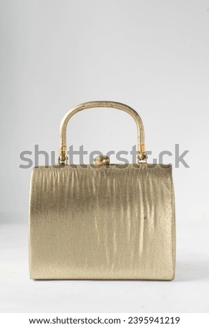 Custom handmade gold handbag, handmade gold purse, artisan gold evening purse with a short handle