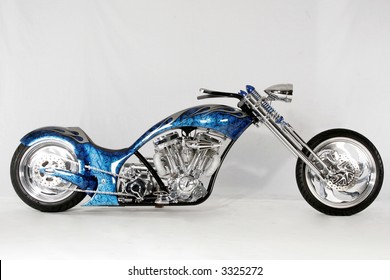 harley chopper blue