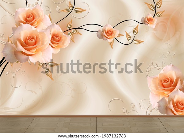 Custom 3d, fantasy rose flower painting living room bedroom TV background wall waterproof wallpaper.
