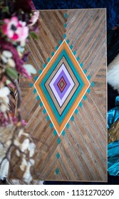 Custom Reclaimed Wood Wedding Head Table Overhead View