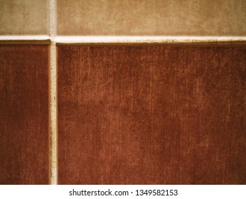 Custom Tile Bathroom Backsplash Wall With White  Chinks Between Tiles.