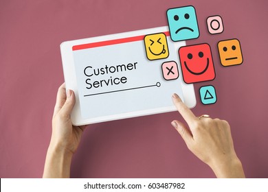 Customer Evaluation Feedback Smiley Emoticons