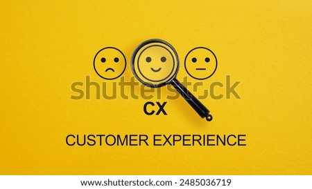 Customer experience CX is shown using a text