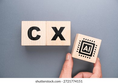 Customer experience evolving with artificial intelligence, business using AI technology to improve satisfaction, personalization, service quality and digital transformation