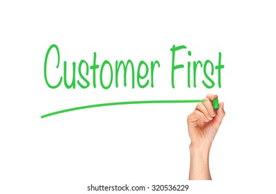 Customer First, Induction Training Headlines Concept.