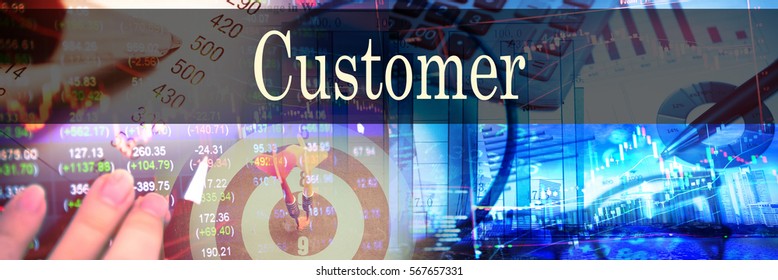 Customer - Hand writing word to represent the meaning of financial word as concept. A word Customer is a part of Investment&Wealth management in stock photo. - Shutterstock ID 567657331